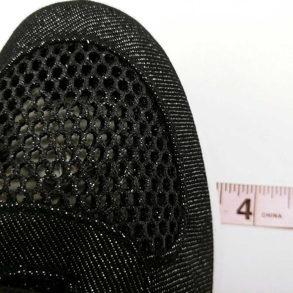 Yoki Shoes Womans Benz 28 Lace Up Sneaker Black Glitter White Outsole 6.5 NEW